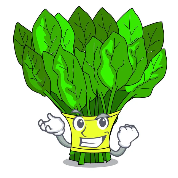 成功的蔬菜菠菜在动画片向量例证 — 图库矢量图片