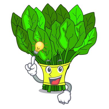 Maskot vektör illüstrasyon izole bir fikir sebze ıspanak var