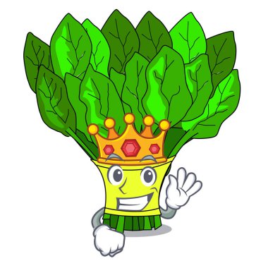 Maskot vektör illüstrasyon izole kral sebze ıspanak