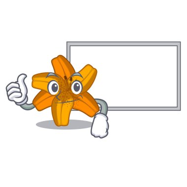 Başparmak yukarıya ile çizgi film form vektör çizim kurulu tiger lily çiçek