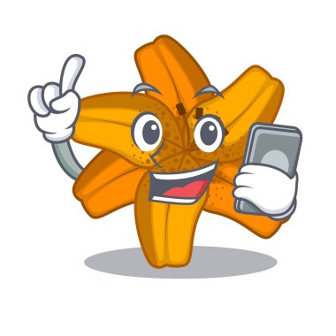 Çizgi film form vektör çizim ile telefon tiger lily çiçek