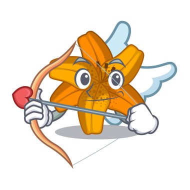 Aşk tanrısı tiger lily çizgi film form vektör çizim çiçek