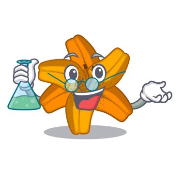 Profesör tiger lily çiçekler pot karakter esnaf vektör