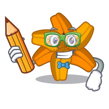 Öğrenci tiger lily çiçekler pot karakter esnaf vektör