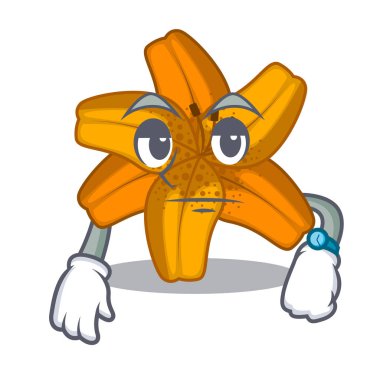 Maskot vektör illüstrasyon izole tiger lily çiçek bekliyor
