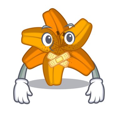 Maskot vektör illüstrasyon izole sessiz tiger lily çiçek