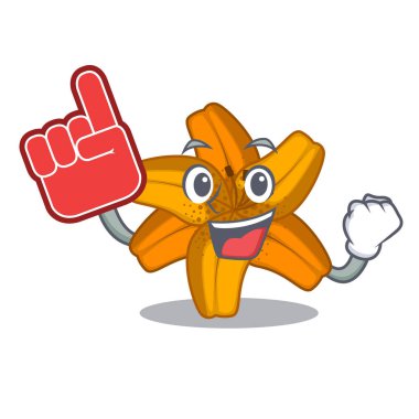 Maskot vektör illüstrasyon izole köpük parmak tiger lily çiçek
