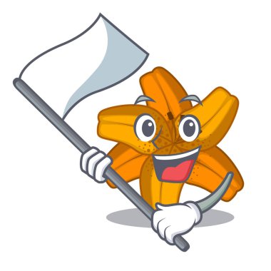 Maskot vektör illüstrasyon izole bayrak tiger lily çiçek ile