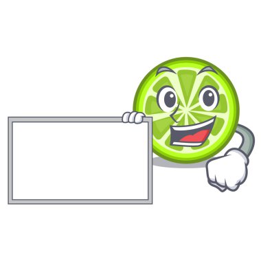 Çizgi film cam vektör çizim kurulu yeşil limon dilimleri ile