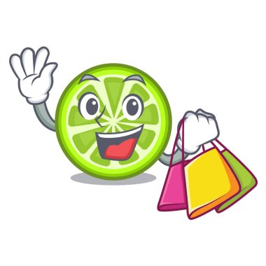 Çizgi film şişe vektör esnaf alışveriş yeşil limon dilimlerini