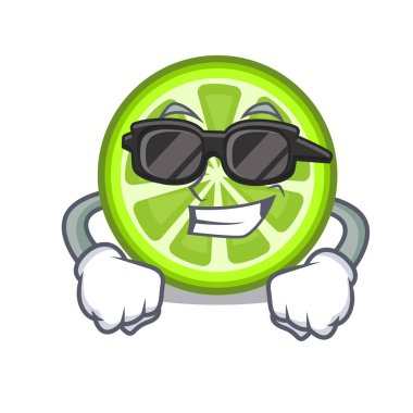 Süper çizgi film şişe vektör esnaf yeşil limon dilimleri serin