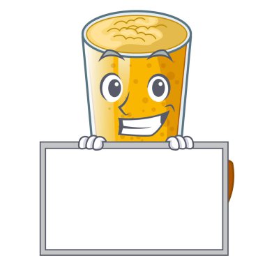 Yönetim Kurulu lassi mango bir çizgi film cam vektör esnaf ile sırıtarak