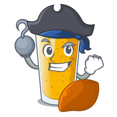 Korsan lassi mango bir çizgi film cam vektör esnaf içinde