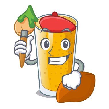 Sanatçı lassi mango bir çizgi film cam vektör esnaf içinde