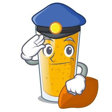 Polis lassi mango bir çizgi film cam vektör esnaf içinde