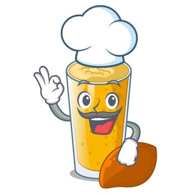 Bir çizgi film şişe vektör esnaf Şef lassi mango