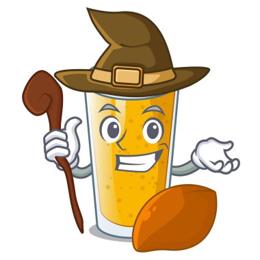 Cadı lassi mango maskot tablo vektör esnaf üzerinde