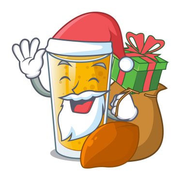 Noel Baba hediye lassi mango karakter buzdolabı vektör esnaf ile