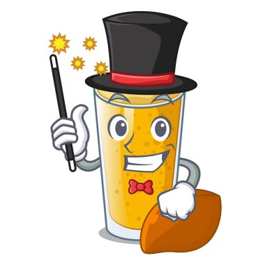 Sihirbaz lassi mango karakter buzdolabı vektör esnaf içinde