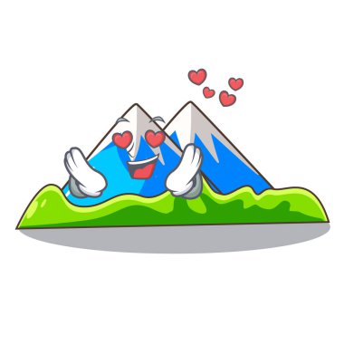 Maskot vektör halat izole sevgi dağ manzarası