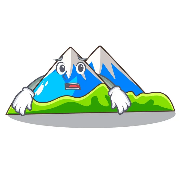 Afraid Mountain Scenery Isolated Mascot Vector Ilustration — Stock Vector