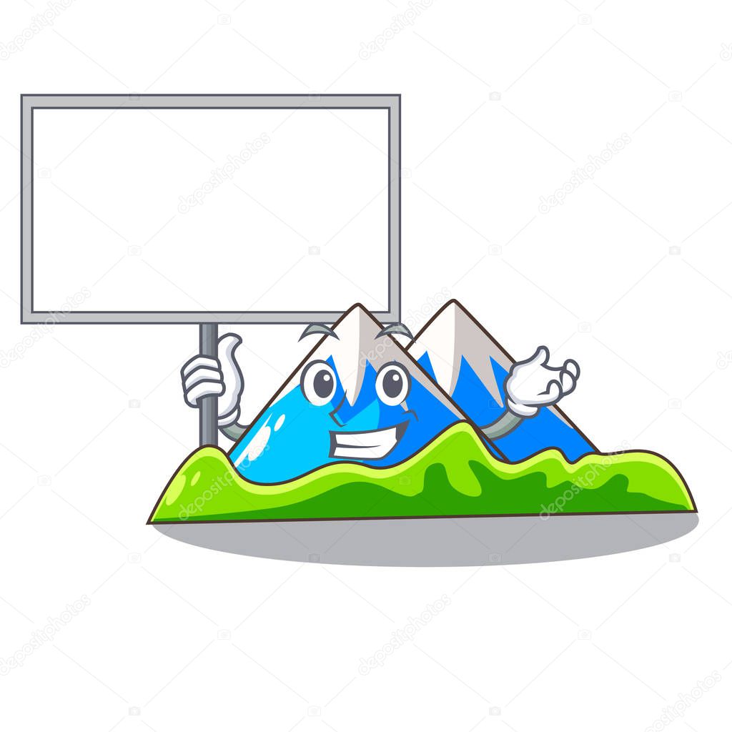 Bring board beautiful mountain in the cartoon form vector illustration