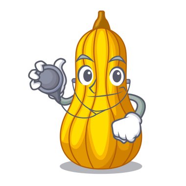 Doktor, squash bir karikatür kase vektör çizim dilimler