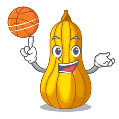 Basketbol kabak dilimleri ile bir çizgi film kase vektör çizim