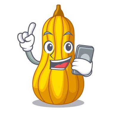 Telefon kabak dilimleri ile bir çizgi film kase vektör çizim