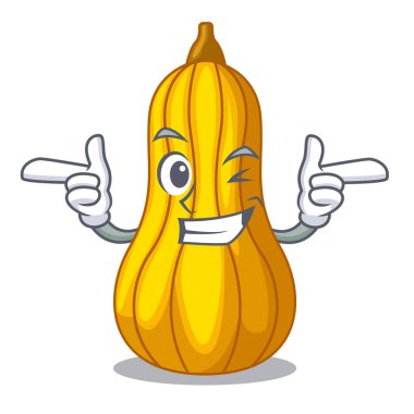 Wink soğuk kabak suyu karakter şişe vektör çizim