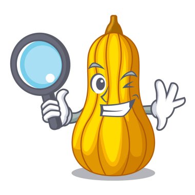 Dedektif soğuk kabak suyu karakter şişe vektör çizim