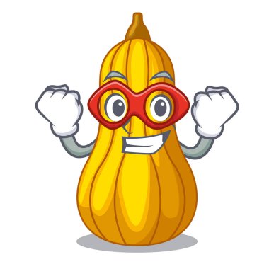 Süper kahraman soğuk kabak suyu karakter şişe vektör çizim