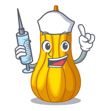 Hemşire soğuk kabak suyu karakter şişe vektör çizim