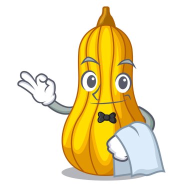 Garson squash meyve karikatür ahşap kutu vektör çizim