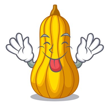 Squash bir maskot meyve sepeti vektör çizim içinde dışarı dil