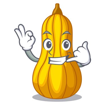 Call me squash in a mascot fruit basket vector illustration clipart