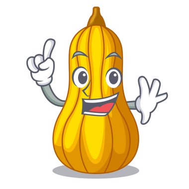 Bir maskot meyve sepeti vektör çizim parmak squash