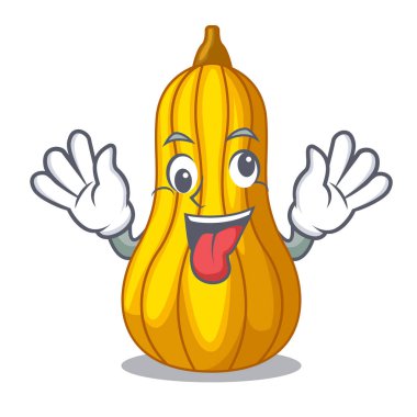 Bir maskot meyve sepeti vektör çizim içinde deli squash