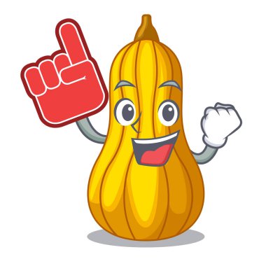 Köpük parmak squash bir maskot meyve sepeti vektör çizim içinde