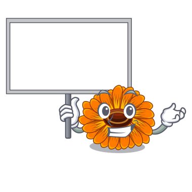 Vektör çizim karikatür tencerelerde kurulu calendula çiçek getirmek