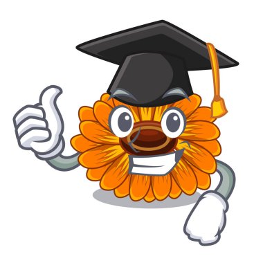 Mezuniyet calendula karikatür sepet vektör çizim çiçek