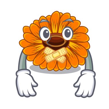 Sessiz calendul çiçek ağacıdır karakter şekli vektör çizim