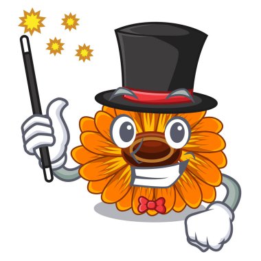 Sihirbaz calendul çiçek ağacıdır karakter şekli vektör çizim