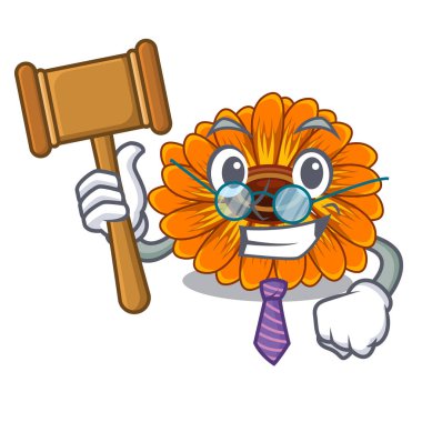 Yargıç calendul çiçek ağacıdır karakter şekli vektör çizim