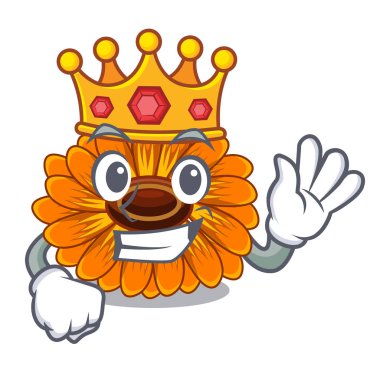 Kral calendul çiçek ağacıdır karakter şekli vektör çizim