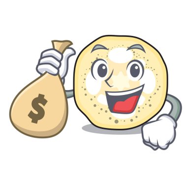 Para çantası patlıcan dilimleri ile çizgi film form vektör çizim