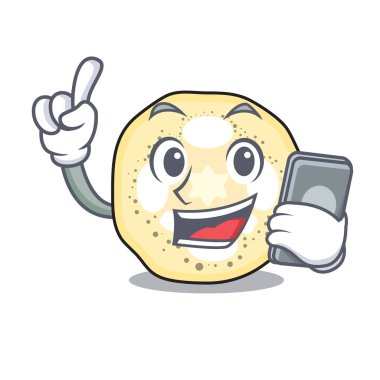 Çizgi film form vektör çizim içinde telefon patlıcan dilimleri ile