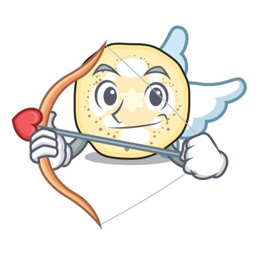 Aşk tanrısı patlıcan dilimleri karikatür formdaki illüstrasyon vektör