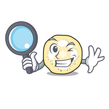 Dedektif patlıcan karakter kurulu vektör çizim üzerinde dilimlenmiş