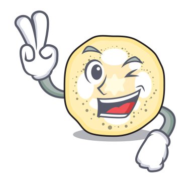 Karakter kurulu vektör çizim üzerinde iki parmak patlıcan dilimlenmiş